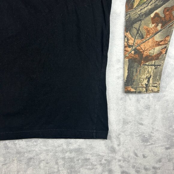 Trail Crest T Shirt Mens Large Black Camo Long Sleeve Outdoor Tee Woodland - Picture 12 of 14